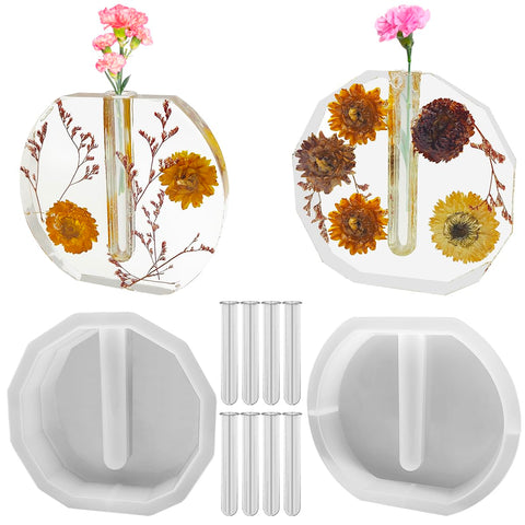 DaKuan polygonal vase mold for epoxy resin, precise shapes for standout decor