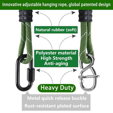 Dakzhou adjustable suspension strap green showing length customization