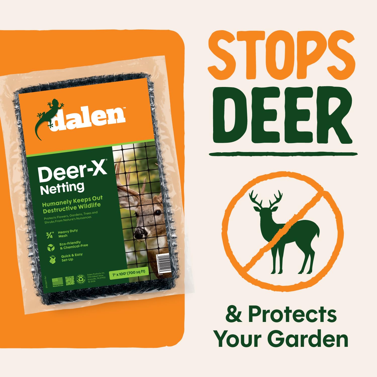 Dalen Deer-X installed around flowering shrubs as a wildlife barrier.