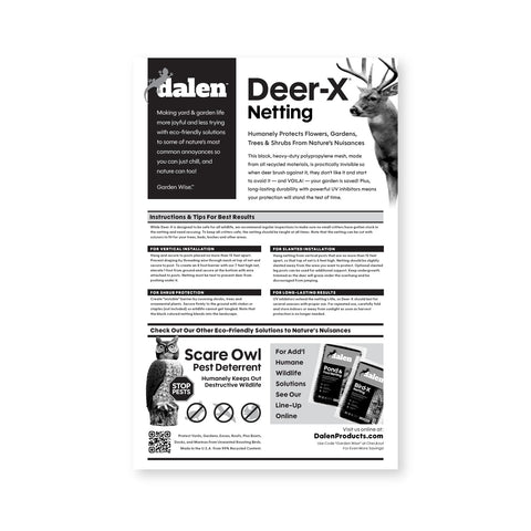 Close-up of Dalen Deer-X 3/4-inch mesh with UV inhibitors for durability.