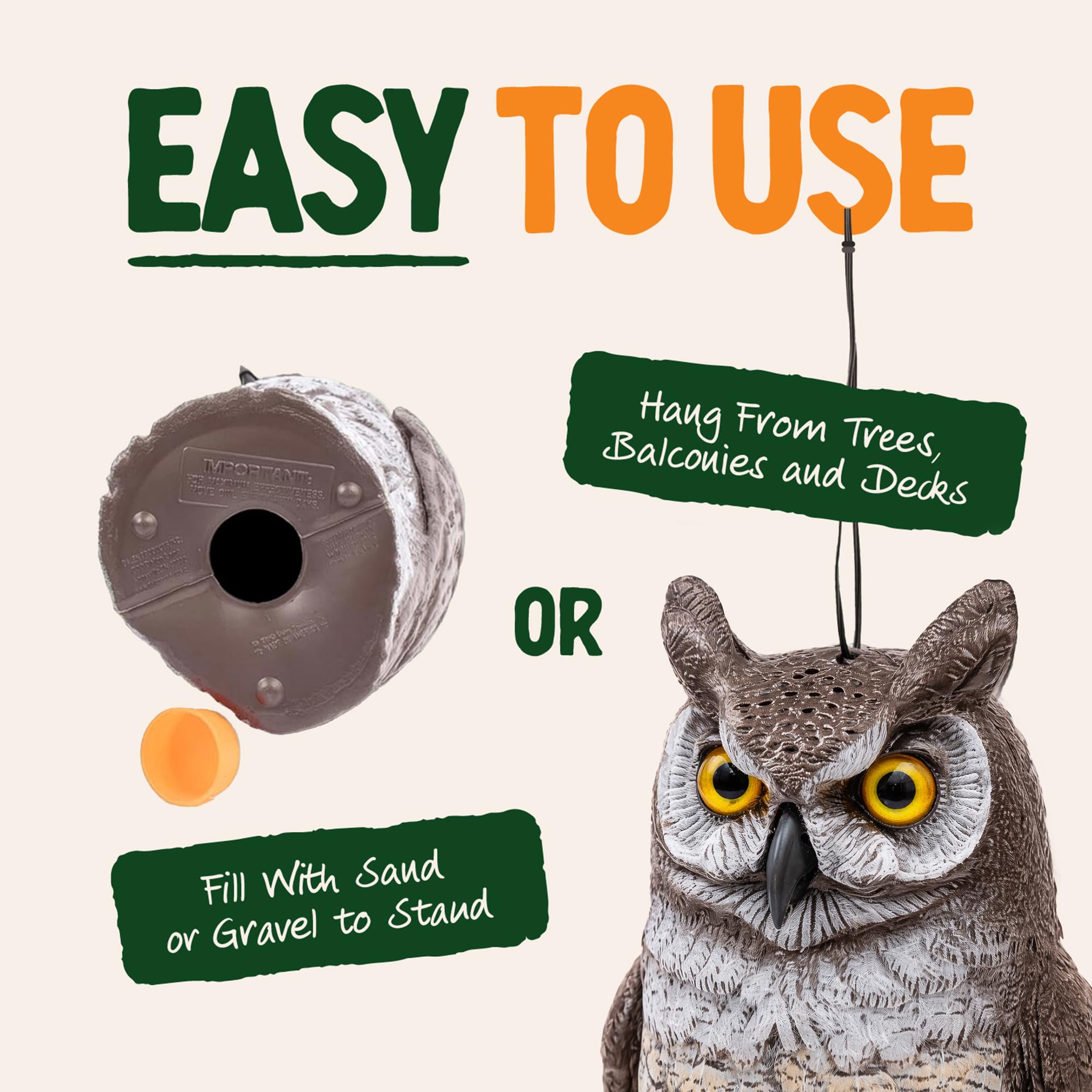 Dalen Great Horned Owl decor suitable for both indoor and outdoor spaces.