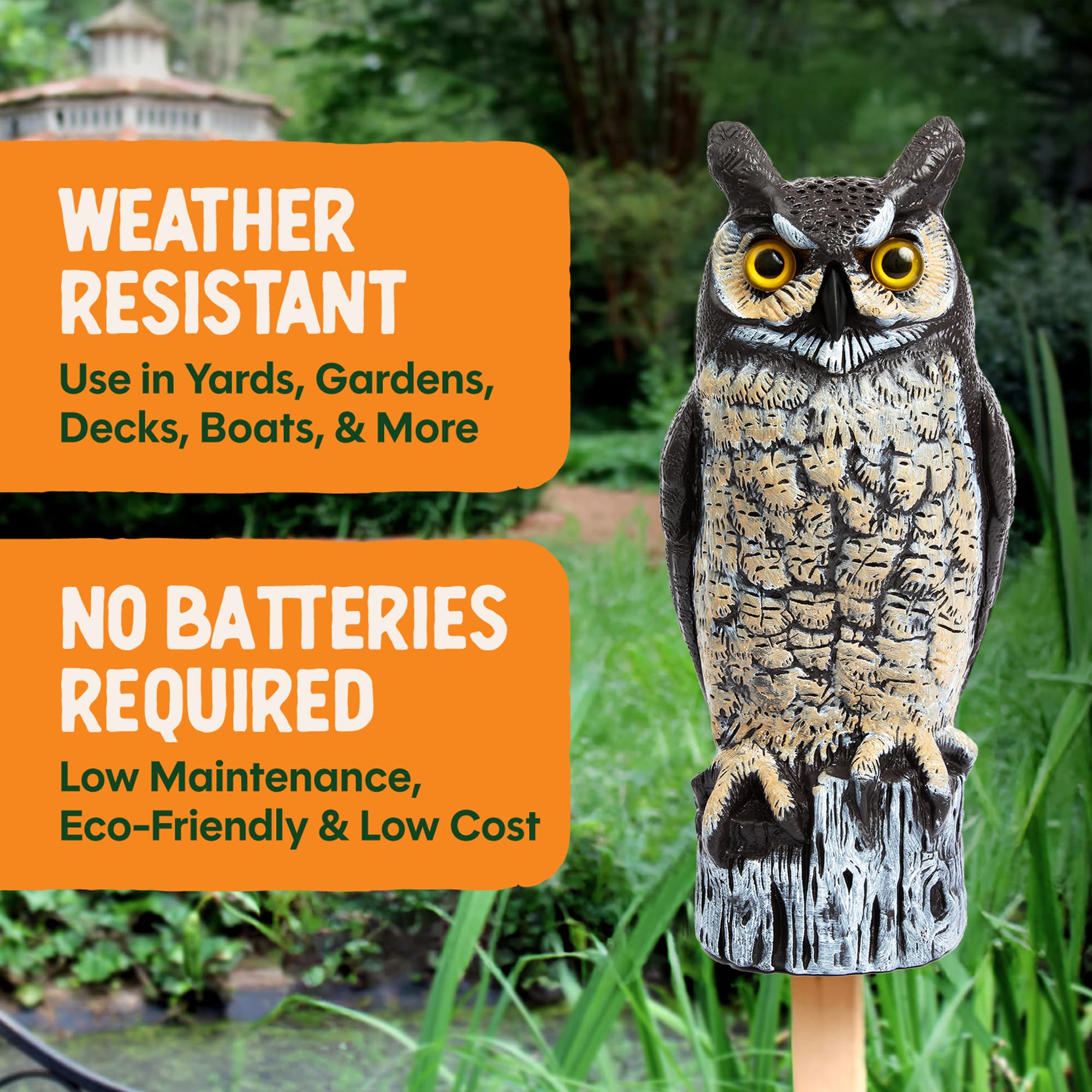 Dalen USA-made hand-painted owl with a durable all-weather finish.