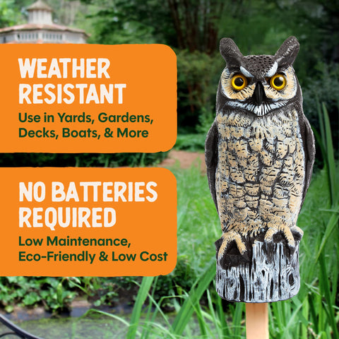 Dalen USA-made hand-painted owl with a durable all-weather finish.