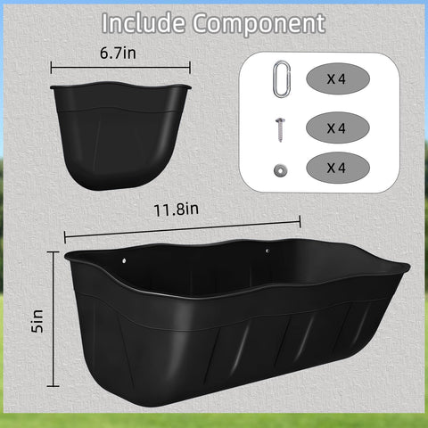 DallerSoode hanging goat feeder trough for secure farm feeding.