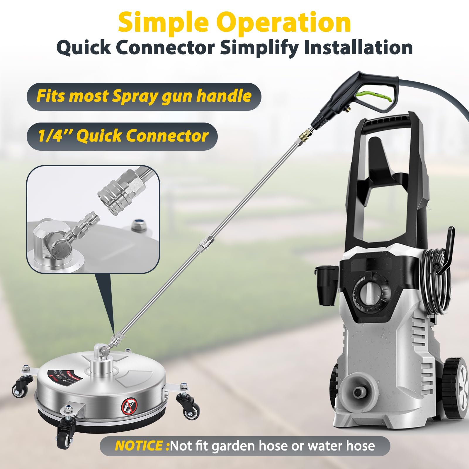 Dalmbox four wheels stability enables smooth, controlled driveway cleaning