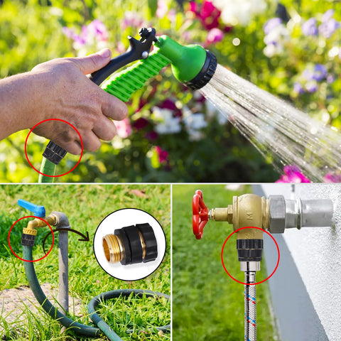 Six rubber washers included to help prevent leaks with every connection.