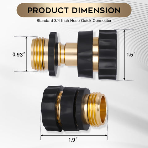 Standard 3/4-inch fittings compatible with most hoses and sprayers.