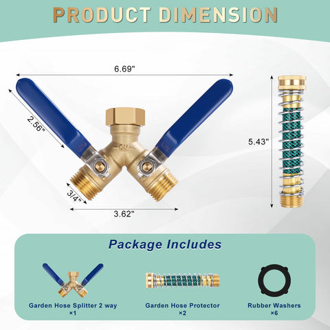 Dalmbox 3/4-inch hose connection fits standard spouts and hoses.