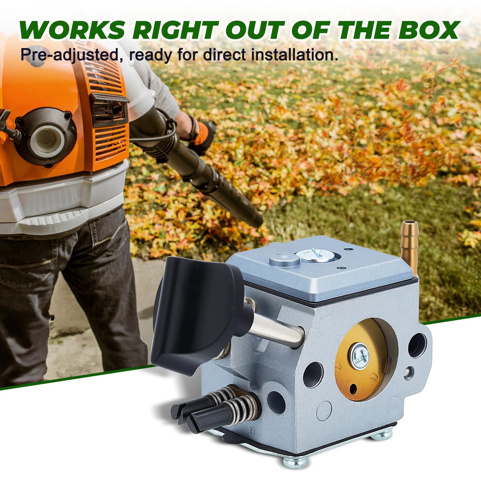 Dalom BR420 carburetor kit mounting specs indicate fit for Stihl BR-series.
