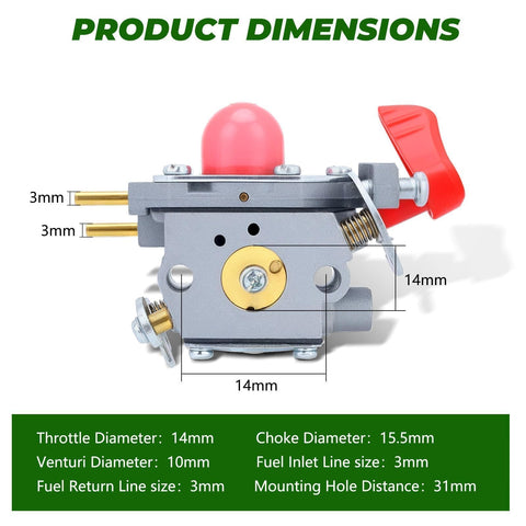 Dalom BVM200FE carb kit contents showing complete replacement parts