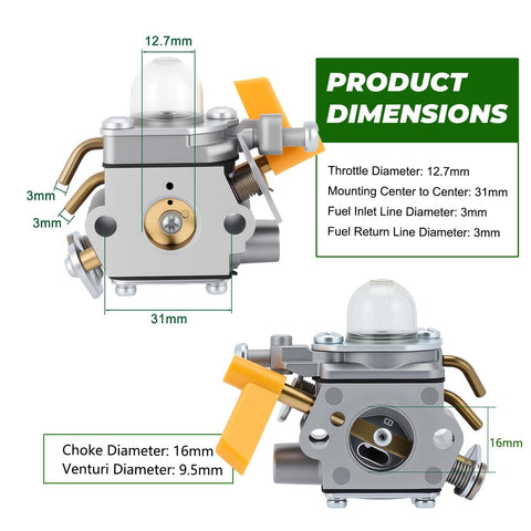 Dalom C1U-H60 carburetor installed on a trimmer for easy maintenance