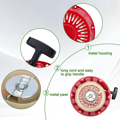 Dalom GX390 pull-start handle grip for smooth starts.