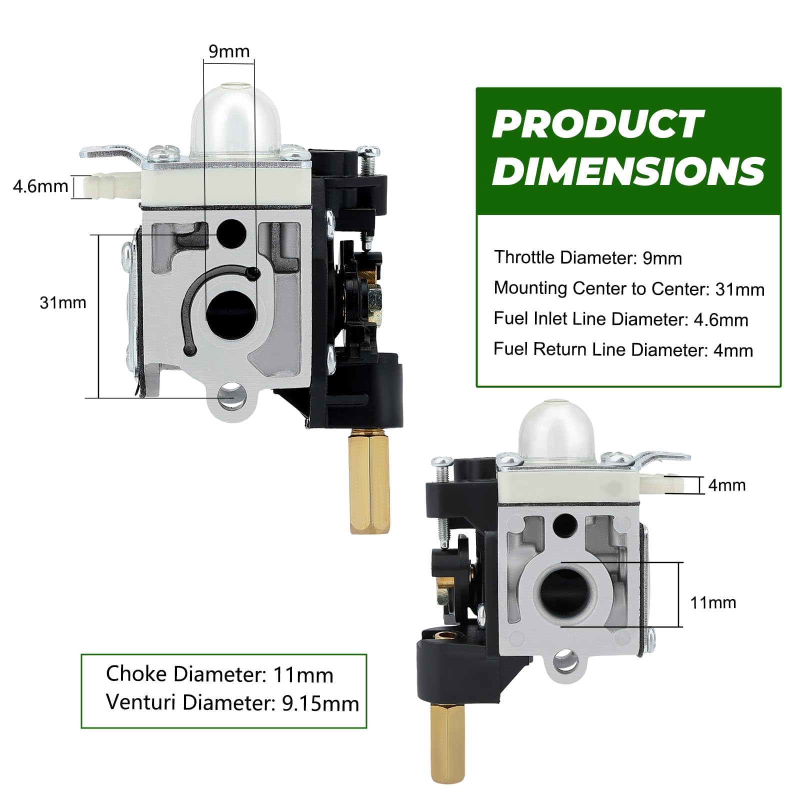 Dalom SRM 230 carburetor spark plug and gaskets support reliable starts