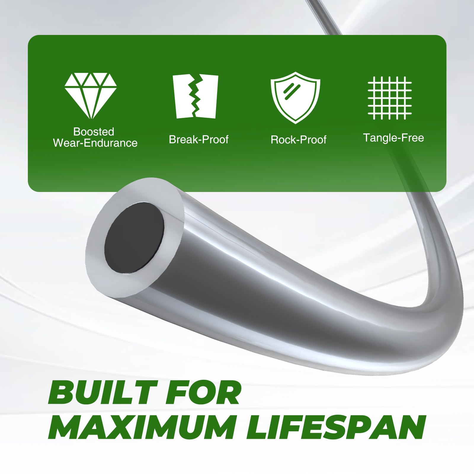 Dalom trimmer line cutting tool included for quick setup