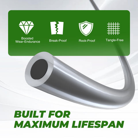 Dalom trimmer line cutting tool included for quick setup