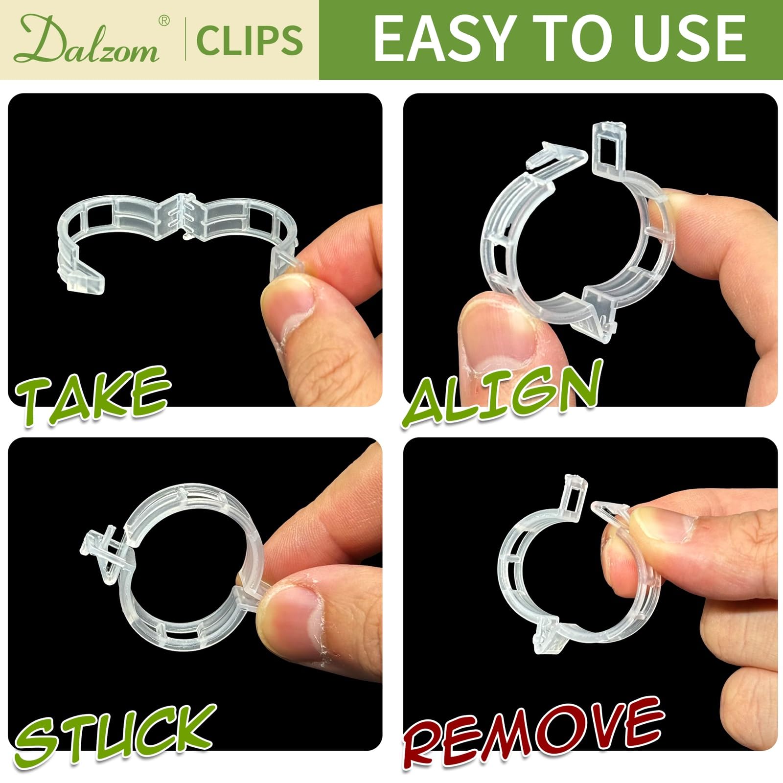 Dalzom grape vine clip secures fruit-bearing vines along supports