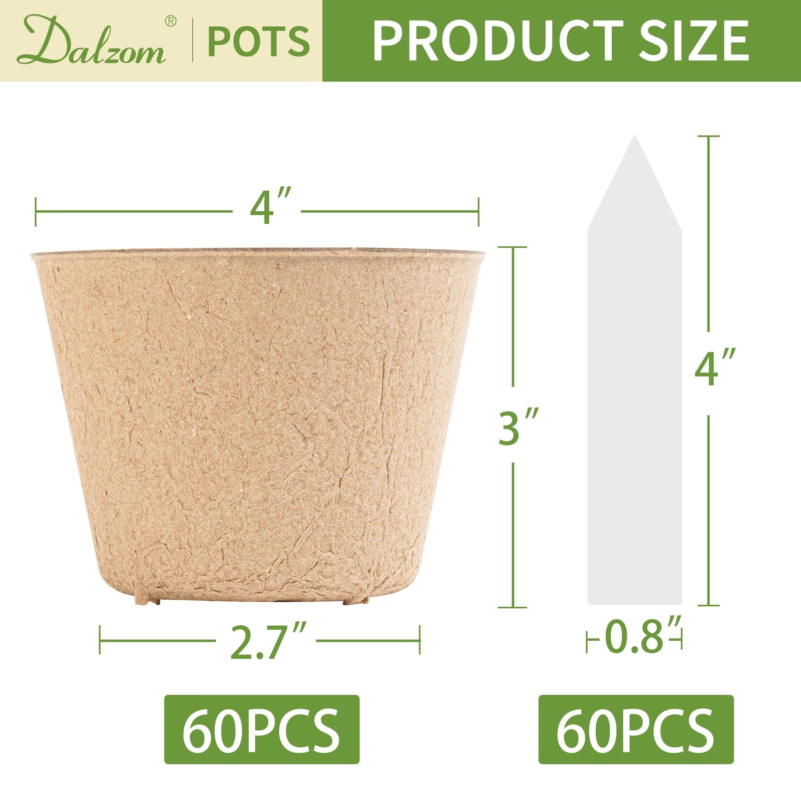 Dalzom 60 plant labels for seedling tracking