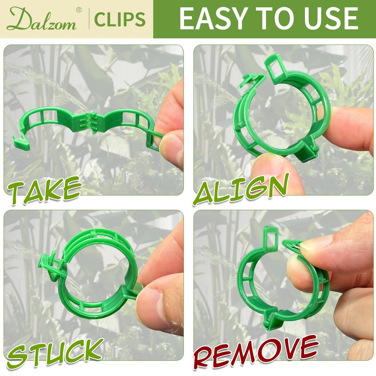 Dalzom tomato vine support clips keep vines neatly guided