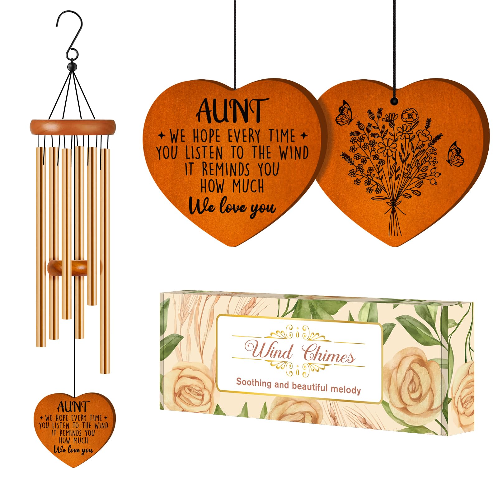 Damaigiift Aunt Wind Chime outdoors, soothing garden tones