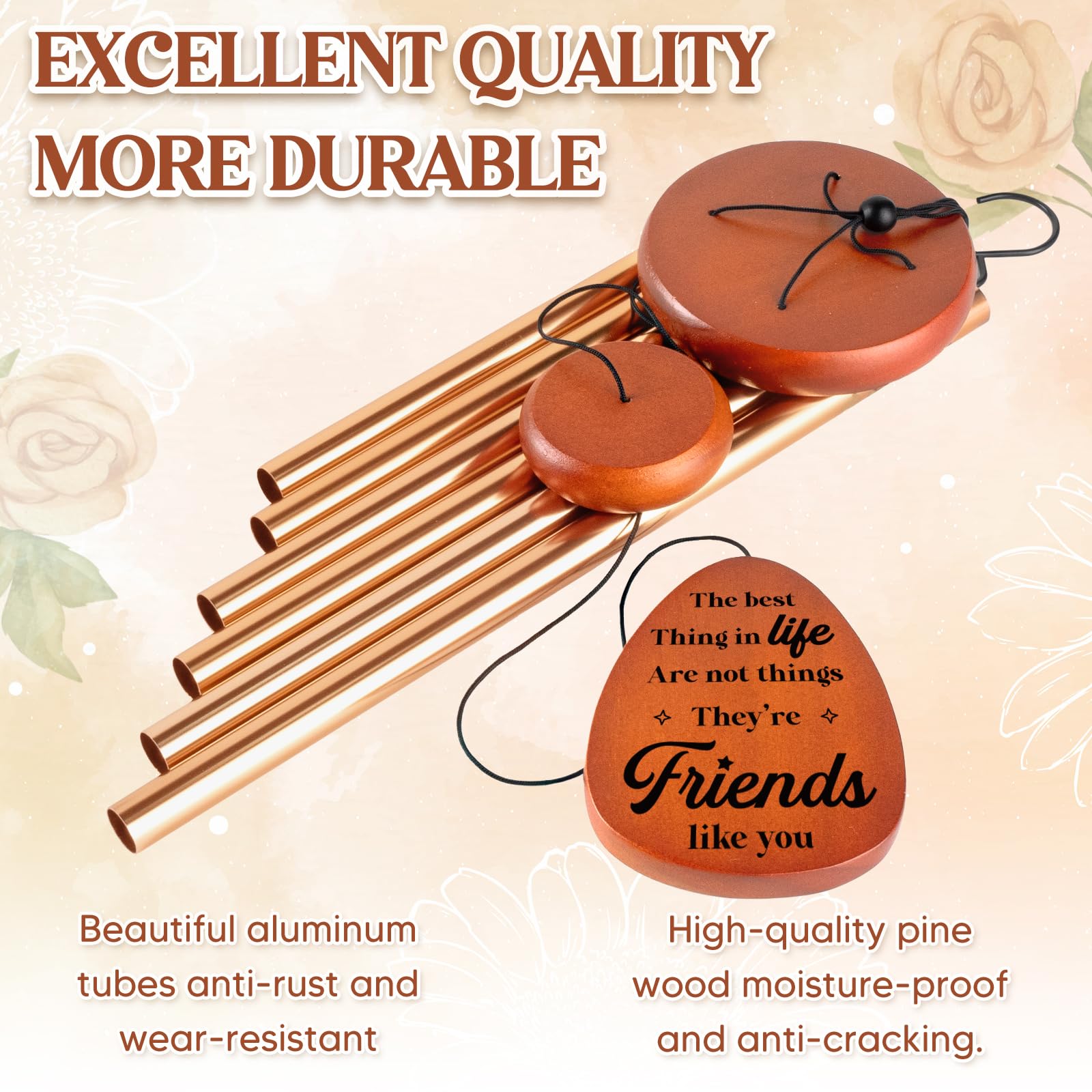 Damaigiift engraved tag wind chime with good wishes for friends