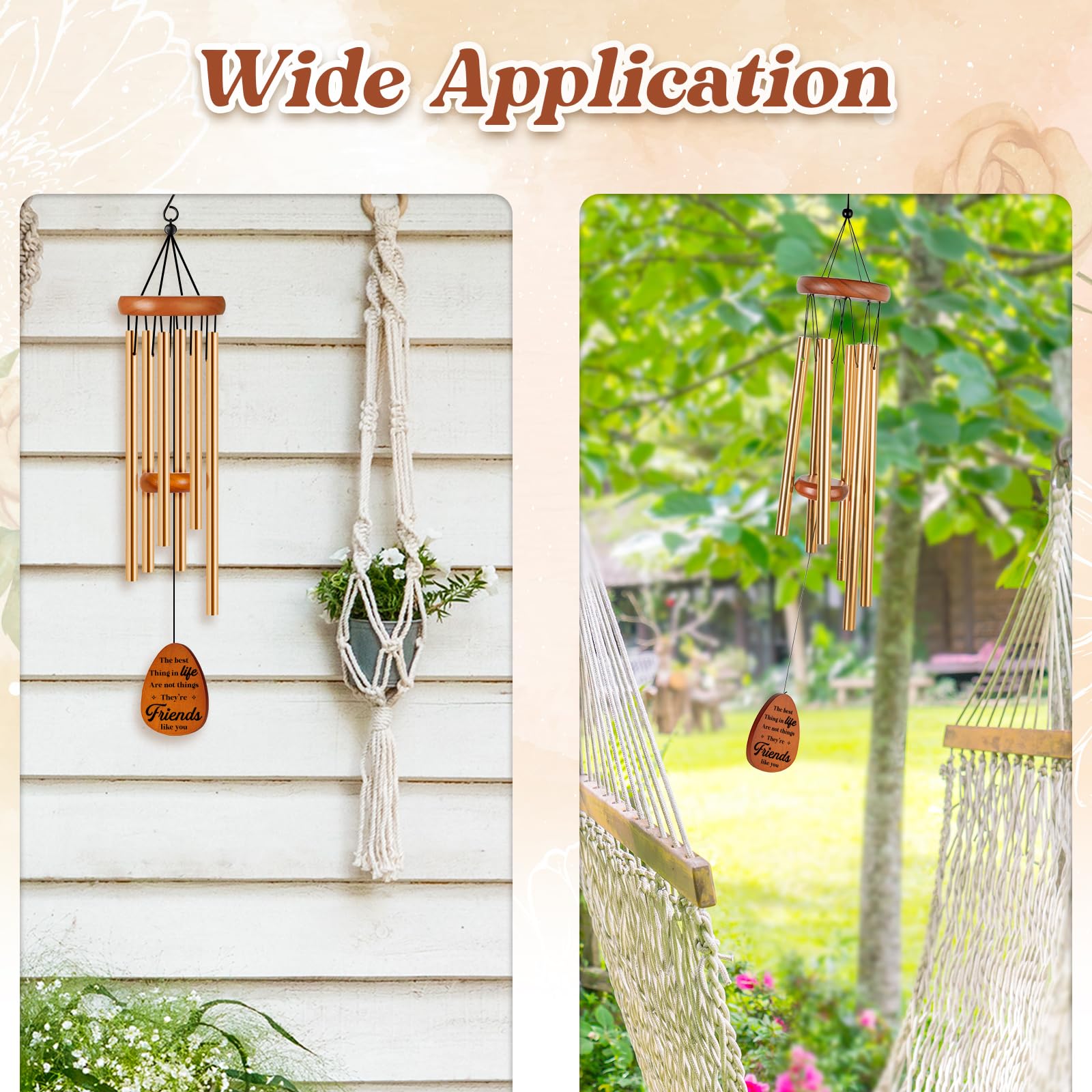 Damaigiift golden tubes wind chime outdoors-ready for garden or porch