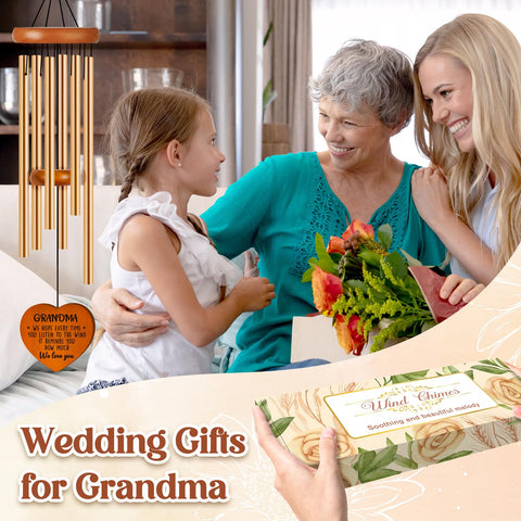 Damaigiift grandma wind chime inscription tag conveys blessings for grandma