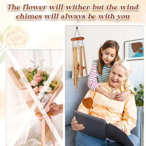 Damaigiift grandma wind chime wooden hanger showcases durable craftsmanship