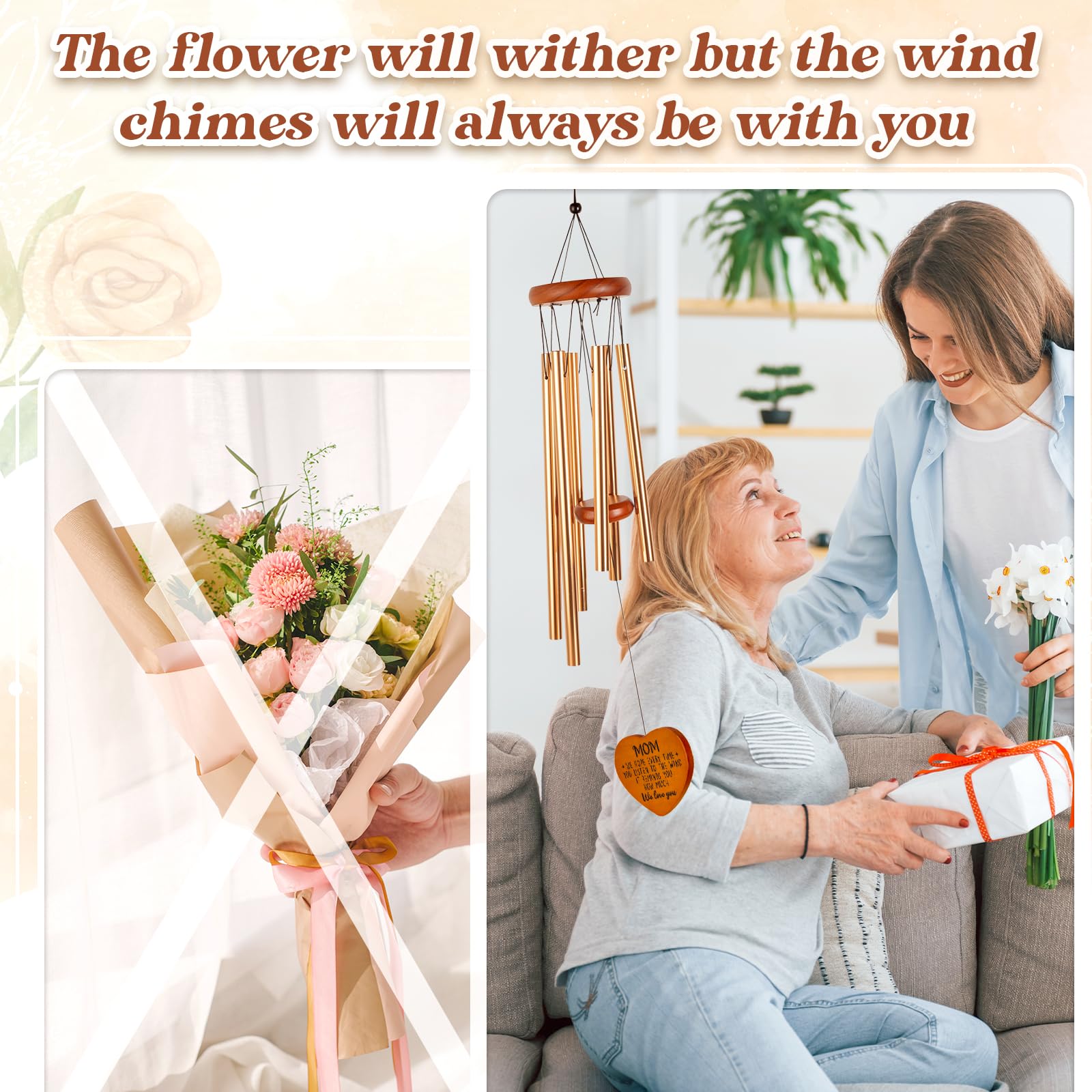 Damaigiift wind chime butterfly detail evokes serenity and graceful movement in light breezes.