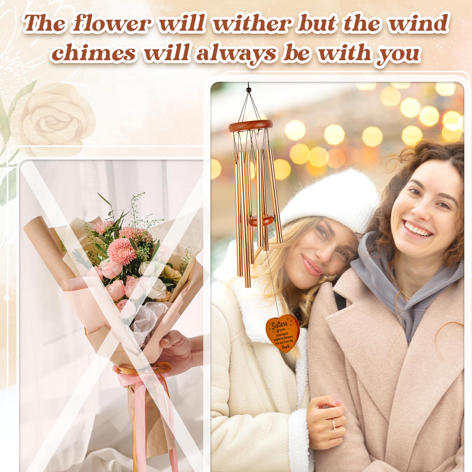 Damaigiift outdoor wind chime enhances garden or patio ambiance