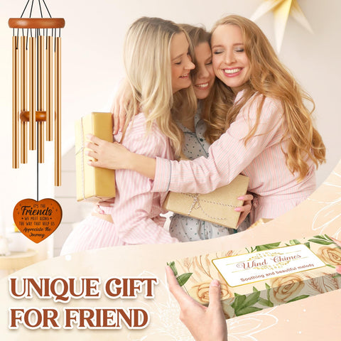 Damaigiift Wind chime showcases pine wood craftsmanship and natural warmth.