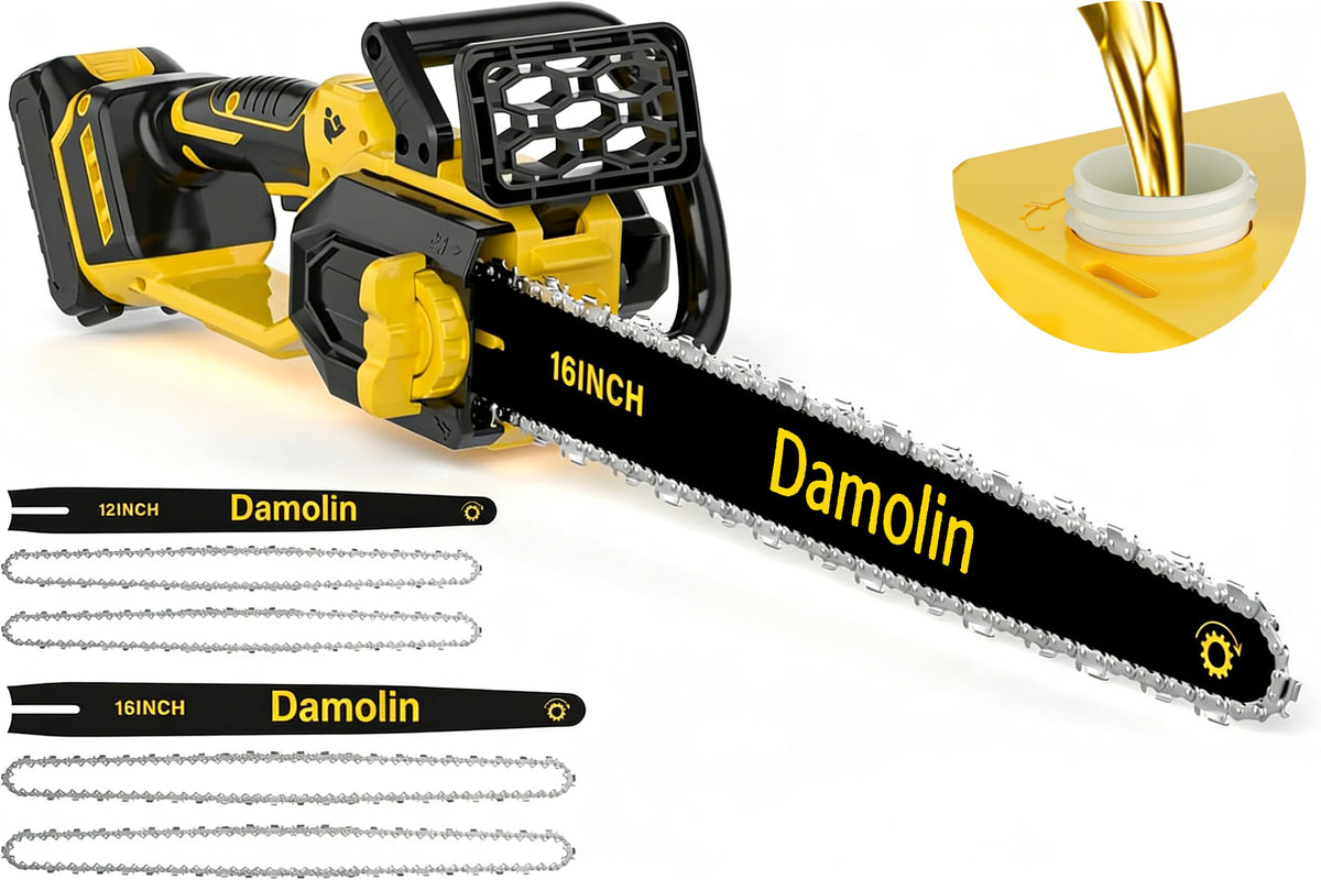 Damolin 12-inch chainsaw with brushless motor for efficient pruning