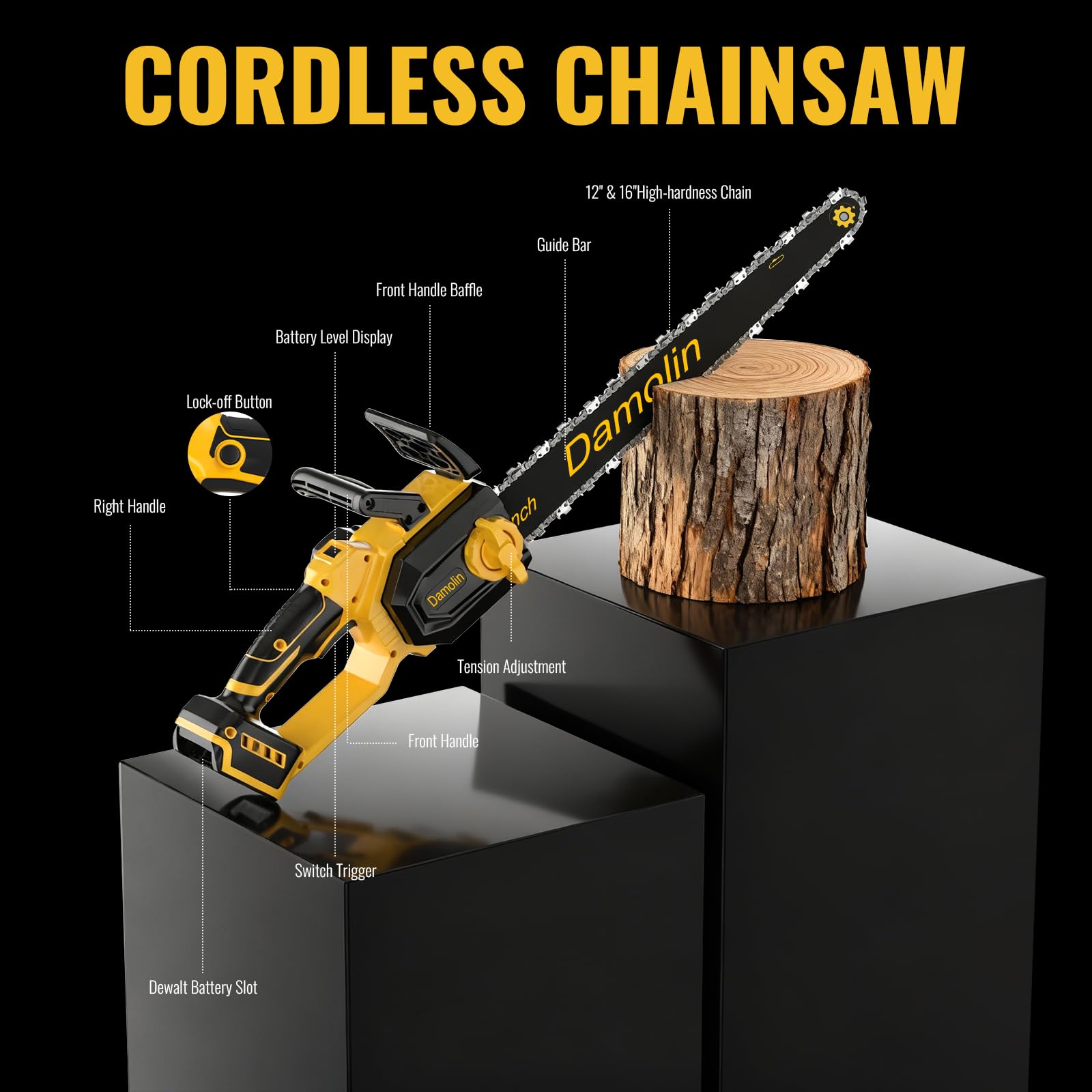 Damolin rapid-stop brake halts the chain quickly