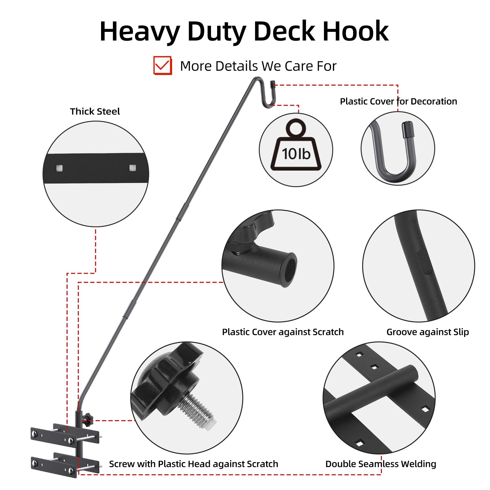 Damukoo easy-install-rail-hanger comes with hardware for quick setup.