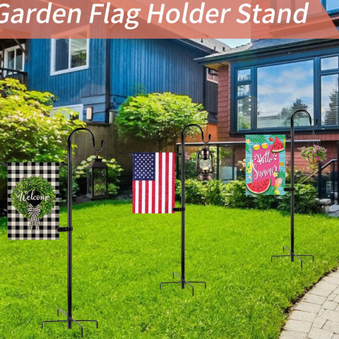 Damukoo stand supports lanterns, wind chimes, and solar lights.
