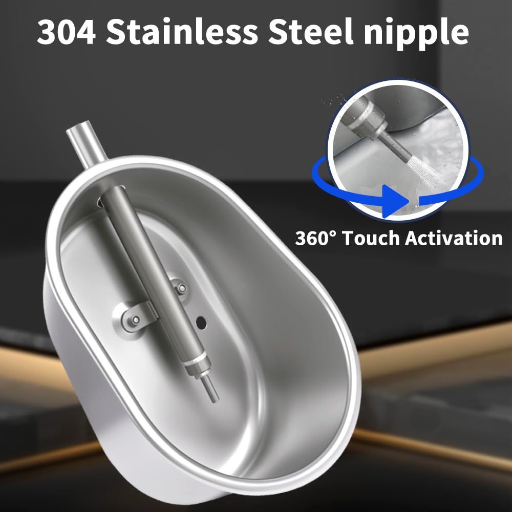 Danbark stainless steel interior of the waterer bowl is easy to clean