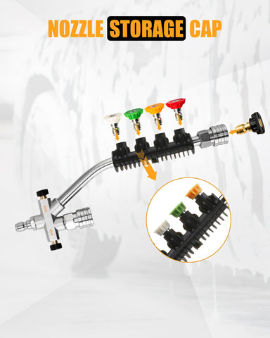DANCINGBOAR five-nozzle system offers varied spray patterns.