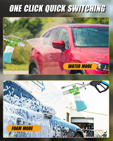 DANCINGBOAR water-foam-switch demonstrates quick transitions during exterior cleaning tasks.