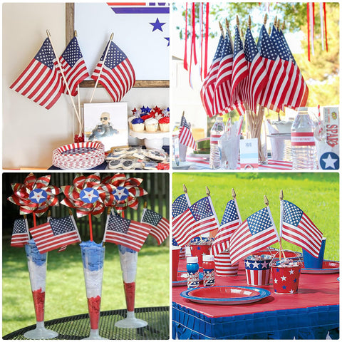 DanCoom bulk 12-pack flags for celebrations and displays.