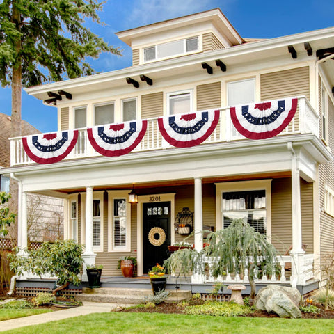 DanCoom four-flag pack ready for porch or yard display
