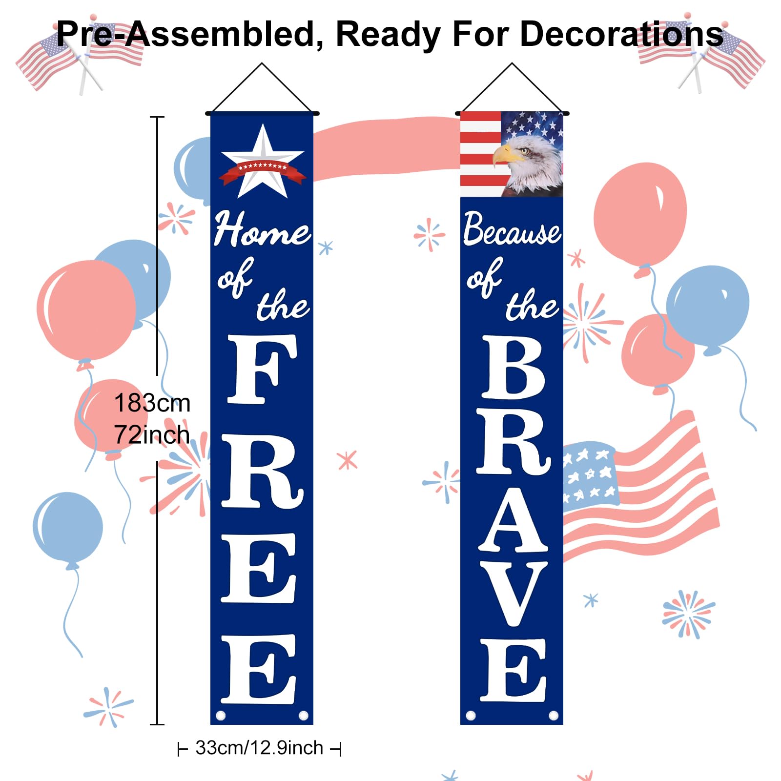 DanCoom reusable patriotic banner provides cost-effective year-round display.