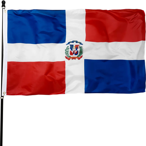 DANF Dominican Flag 3x5 ft in vivid polyester for indoor display and pride