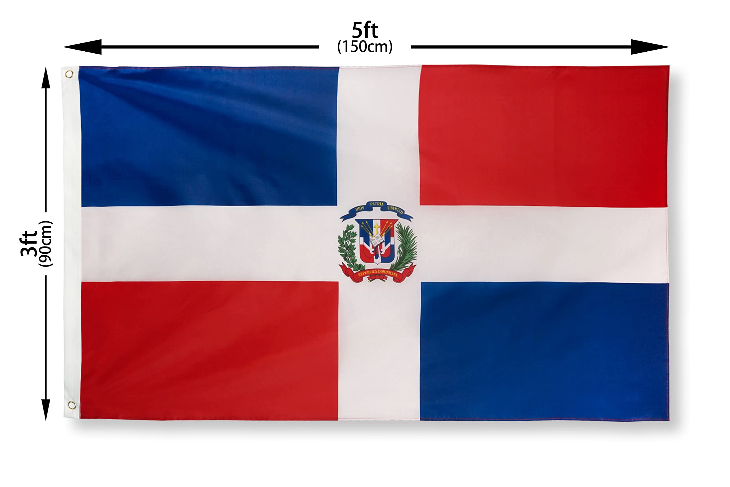 DANF Dominican Flag shown as wall display with bright colors