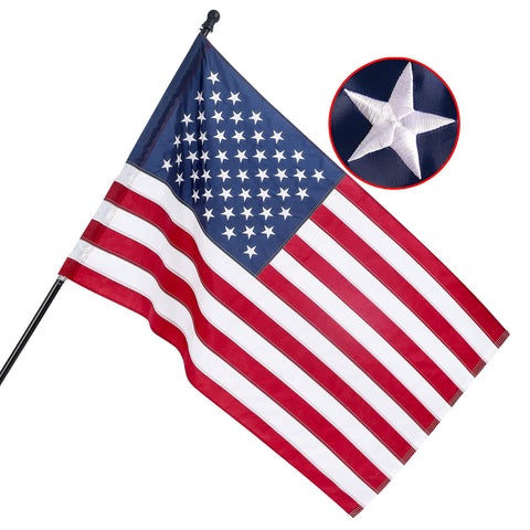 DANF FLAG American flag 2.5x4 with pole sleeve for durable outdoor display