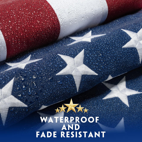 DANF FLAG brass grommets for secure outdoor mounting.