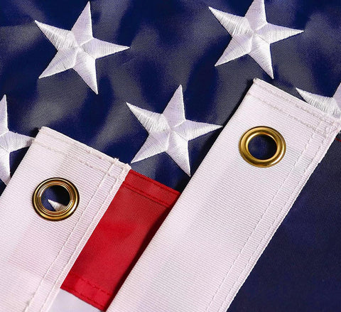 DANF FLAG brass grommets ensure secure pole mounting for outdoor use.