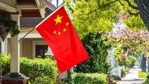 DANF FLAG China 3x5ft brass grommets ensure sturdy mounting.