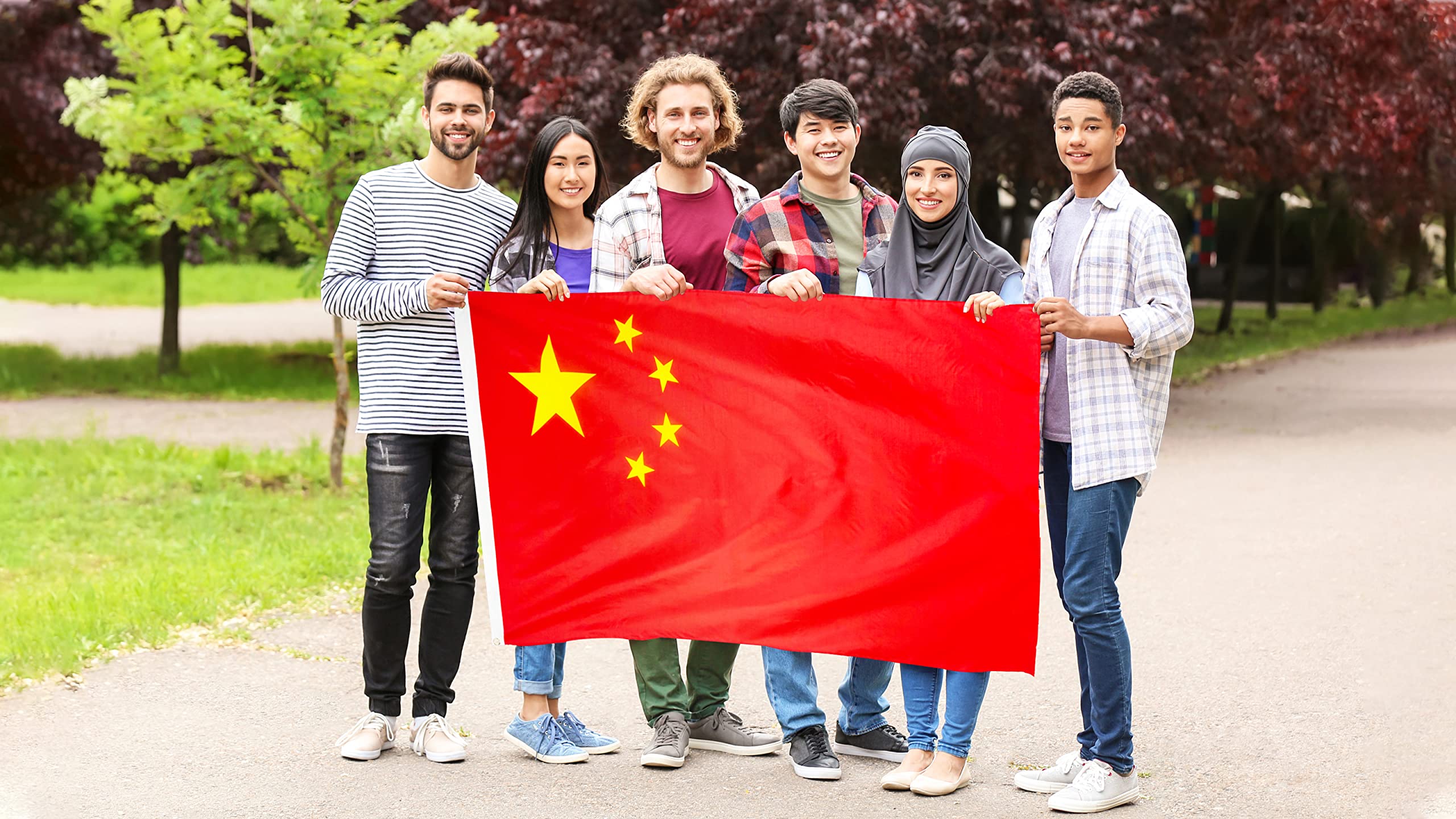 DANF FLAG China 3x5ft wall display showing vibrant colors.