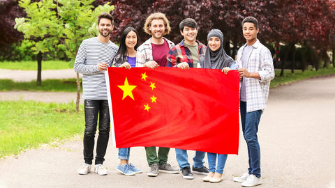 DANF FLAG China 3x5ft wall display showing vibrant colors.