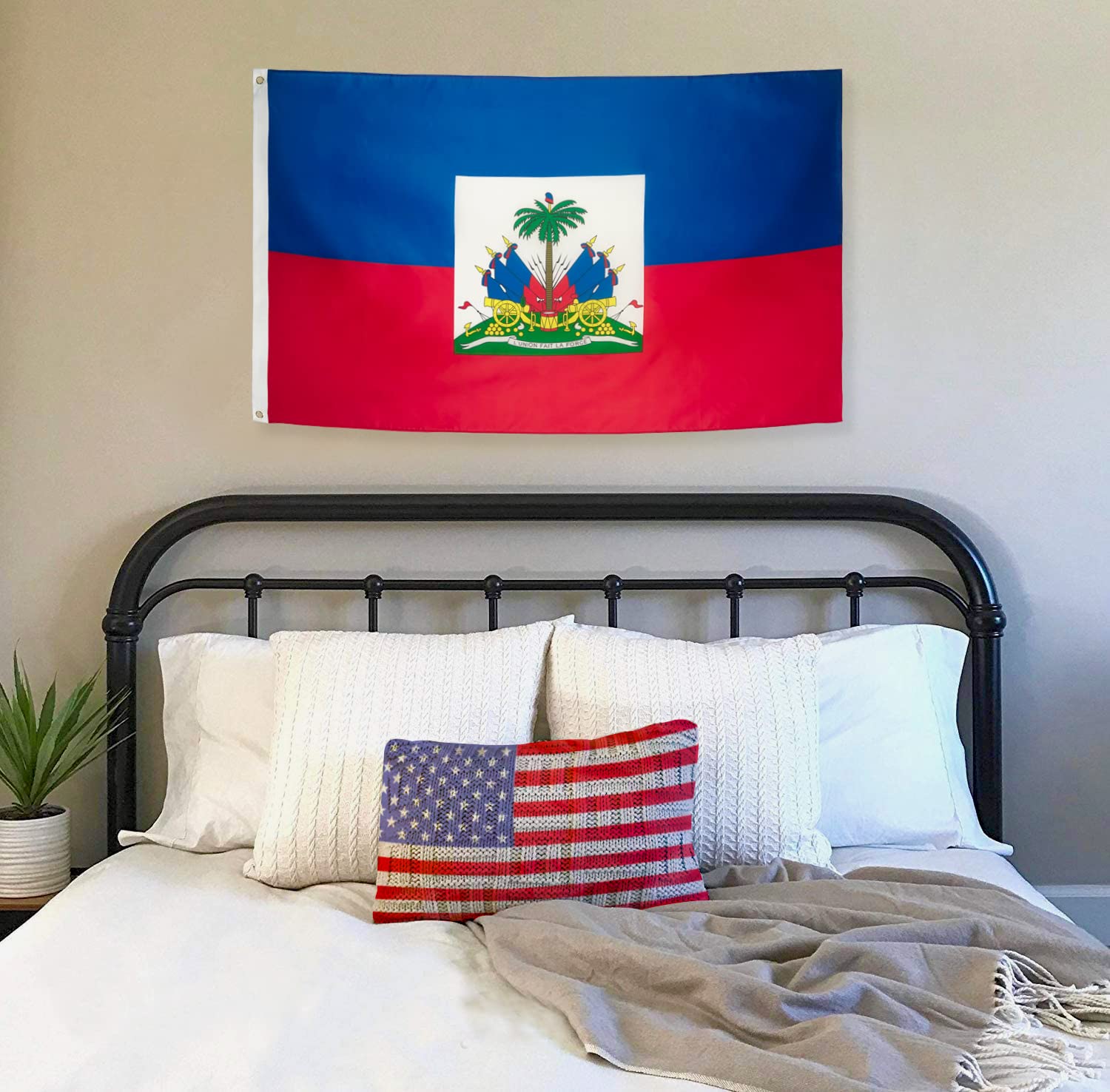 DANF FLAG Haiti 3x5ft fade-resistant polyester keeps colors bright.