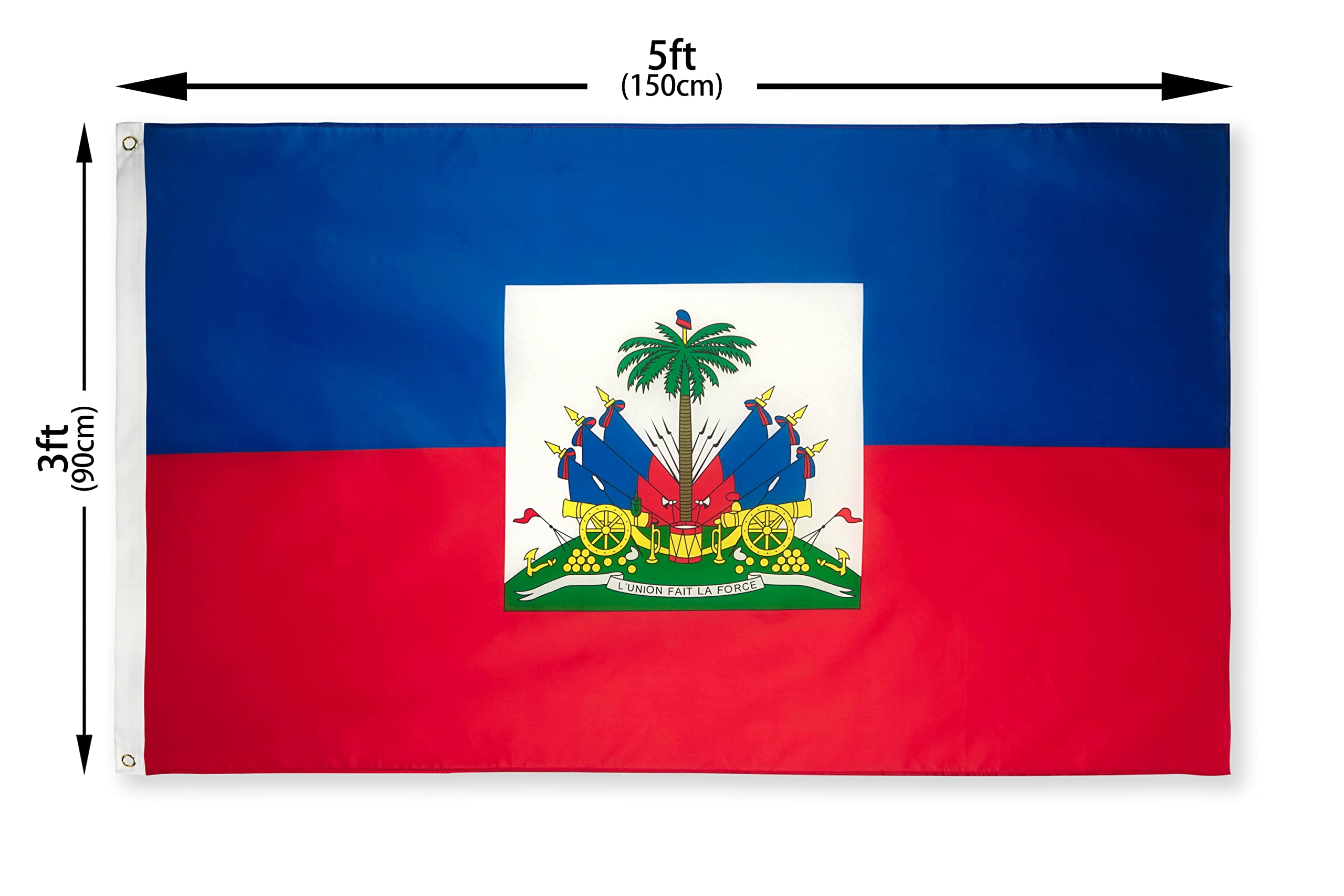 DANF FLAG Haiti 3x5ft lightweight flag ideal for indoor events.